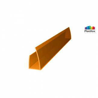 Профиль для поликарбоната ROYALPLAST UP торцевой оранжевый 4мм 2100мм